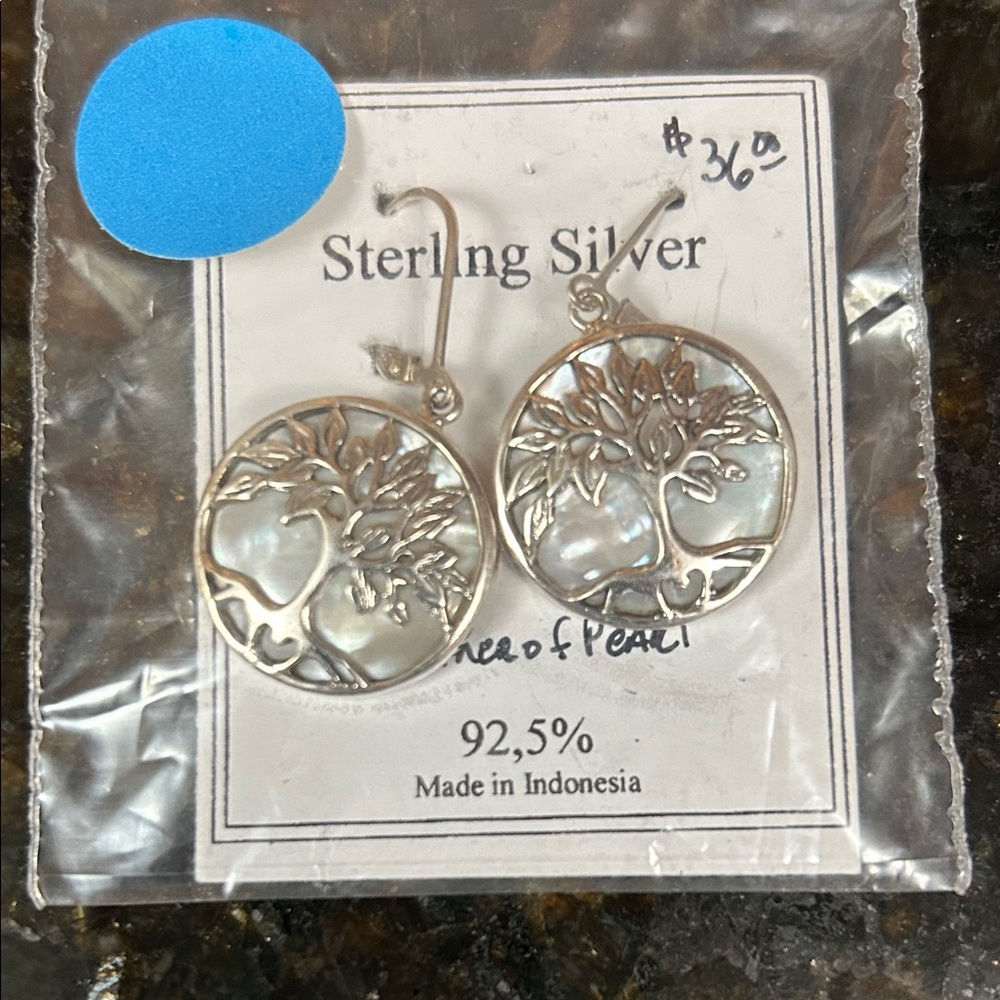 Sterling Silver Mother of Pearl Earrings